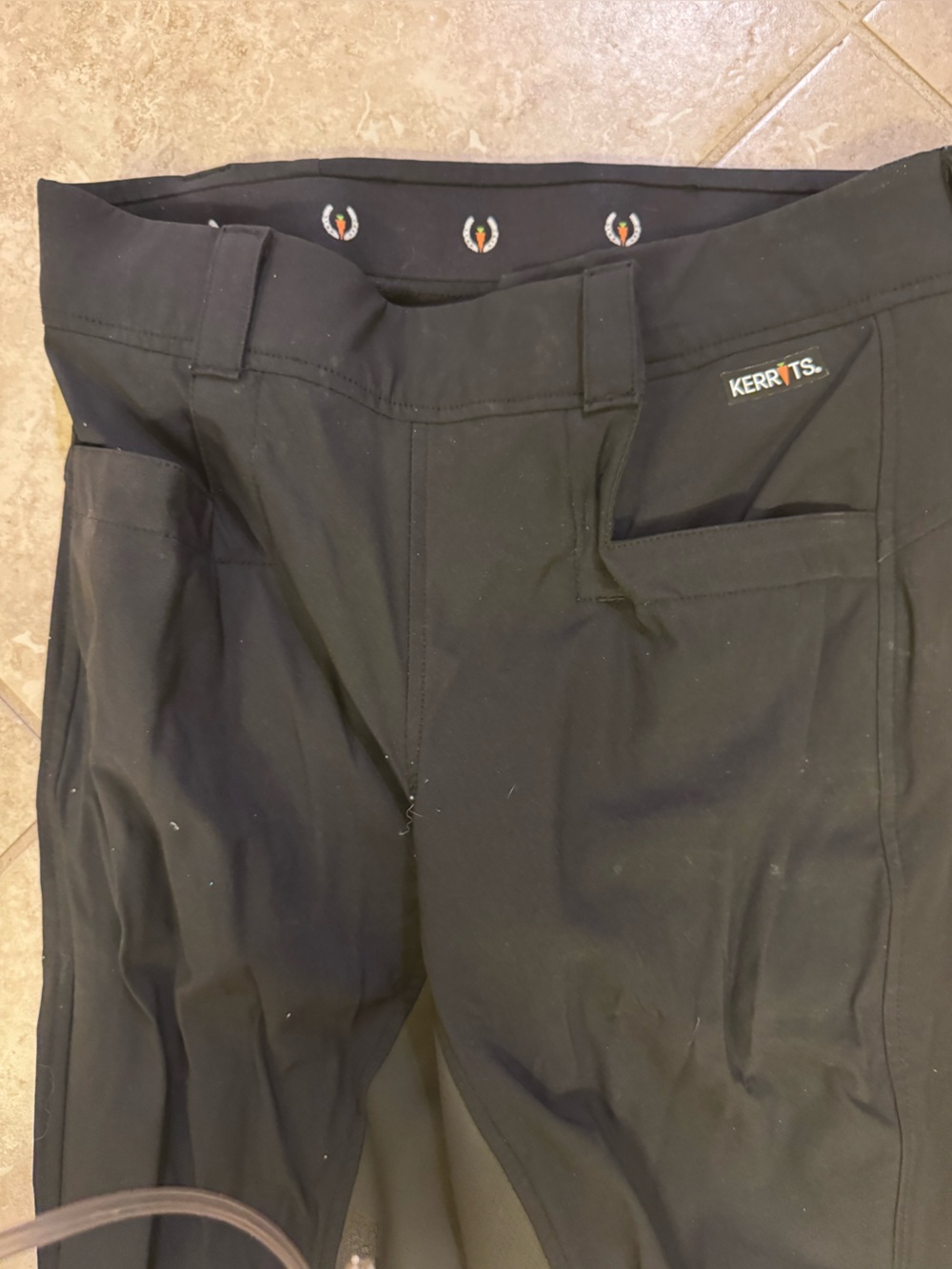 Kerrits Black Equestrian Riding full seat grip breeches size large in women’s